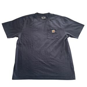 Carhartt Navy Blue Loose Fit Pocket T-Shirt Men's L